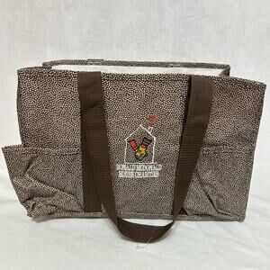 Thirty One Organizing Utility Tote 15 x 10 x 6 Pockets Brown Dot Ronald McDonald